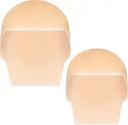 PAMINGONO 2pcs Latex Bald Cap for Adults and Boy Girl Wig Cap Costume Accessory for Halloween Cosplay Stage Performances Smooth Fit for All Head