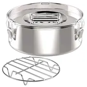 Flan Pan Mold 2.3 Qt , Stainless Steel Flan Mold with Lid - Flan Maker- Flan Maker silver