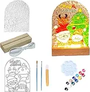 Paint Your Own Lamp | Handmade Painting & Drawing Board Set,Creative Christmas Holiday LED Table Décor, Arts and Craft Kits for Girls Boys