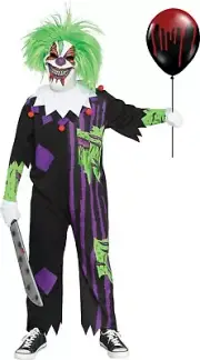 Child Demented Clown Evil Killer Costume Large