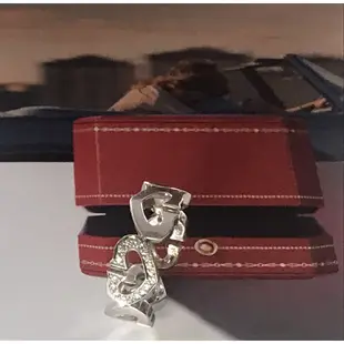 CARTIER C Heart 附盒戒圍51號750白金鑽戒