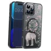 for Case with Privacy Screen Protector, iPhone 16 Pro Elephant Flowers