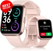 Smart Watch Women 1.8" Alexa Call/Heart Rate/Sleep Monitor IP68 Waterproof