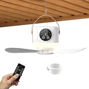 Lighted Ceiling Fan With Remote | Portable 3600mAh Lighted Ceiling Fan With Remote Control - 4 Speeds, Outdoor Cooler, USB Rechargeable With Timer, Cooling Device For Outdoor