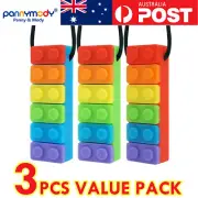 3PCS Panny & Mody Sensory Chew Necklace Rainbow Chewy Autism ADHD Nail Biting