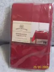 Bee & Willow 60" X 84" Solid Red Hemstitch Tablecloth Seats 6-8