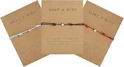 [YALLNASL] Make a Wish Friendship Bracelets for Kids Adjustable Braided Star Gold Bangle Bracelet for Women Birthday Christmas Presents for Best Friend Bracelets for 3