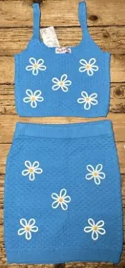 Willow & Wind Blue mini skirt and top size Women’s Size S