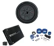Kicker 48CWRT102 COMPRT10 800w 10" Shallow Car Subwoofer+Mono Amplifier+Amp Kit