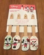 DISNEY Mickey Mouse Festive CHRISTMAS Winter 4 PACK SILICONE Mini SPATULA SET
