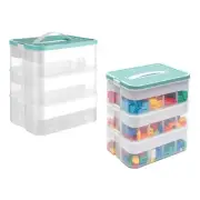 Plastic Storage Organizer Box 3 Layer Clear Building Blocks Storage Bins with...