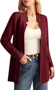 [GRACE KARIN] Women's 2025 Long Sleeve Knit Cardigan Coat Open Front Notch Collar Sweater Blazer Coatigan Jackets