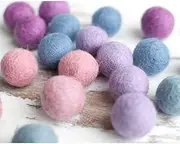 2cm Felt Balls | Pastel Colour | Wool Felted Pom Poms DIY | Pink Purple Blue Art Craft Beads Beading Supplies | Party Decor | Girls Craft Bunting Balls | Cloud Den (50 Balls)