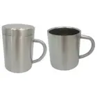 Double Wall BPA Free Metal Coffee Mug Water Cup with Handle Shatterproof 6 Types