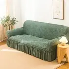 Green Floral 1 2 3 4 Seater Slipcover High Stretch Sofa Skirt Couch Cover Lounge