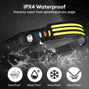 Super Bright COB Headlamp Night LED Motion Sensor Head Torch Headlight Work Lamp