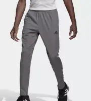Adidas Game & Go Tapered Pants Mens Small D.Grey Aeroready Zippered Ankle NWT
