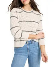 Nic+Zoe Pointelle Stripe Sweater