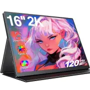 16" 2560x1600 120Hz Gaming Monitor Portable Monitor Dual USB C Monitor