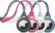 STEXX 4 Pack Silicone Case for Apple AirTag with Key Ring and Lanyard Flexible, Washable Durable Protective Cover for AirTags