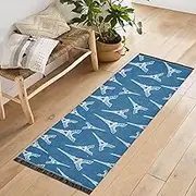 Joisal Rugs Runners, Eiffel Tower Blue Long Hallway Rug, Anti Fatigue Kitchen Mats, Washable Bathroom Runner