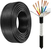 Shielded Cable 0.2mm² 2C 65ft-328ft Length Optional PVC Insulation Sheath Control Wire Instrument Signal Line(98ft)