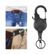 Heavy Duty Retractable Pull Badges Steel Wire Rope Buckle Key Holder Easy to Use