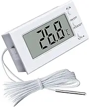 1pc Digital Oven Thermometer with Probe -50°C to 300°C Grill Thermometer with Led Display Aquarium Thermometer Water Thermometer Refrigeratorthermometer Freezer Thermometer