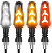 Kinstecks 4PCS Motorcycle Indicators Flowing Turn Signal Lights Motorbike Turning Indicators Daytime Running Lights Taillights Brake Lights 12V for Motorcycle Motorbike