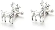 [Longcreek] Deer Cufflinks for Men, Deer Head Cufflinks Viking Animal Cufflinks Tuxedo Cufflinks, Elk Deer Shirt Buttons, French Twins, Punk Twins, No, NO, No, No