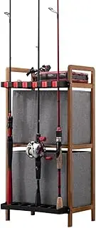 MegLob Fishing Rod Holder, Freestanding Fishing Gear Equipment Organizer System, Fishing Rod Holders for Garage, Space-Saving Fishing Rod Holders, 2-Layer Horizontal Fishing Rod/Pole Rack