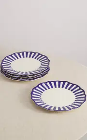 [Maison Madison] Riviera Set-Of-Four Hand-Painted Ceramic Dinner Plates
