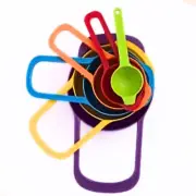 6 pcs Kitchen Measuring Cups And Spoons Set Cooking Tool Plastic Multi Color