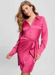 GUESS Women's Eco Bright Pink Alya Dress Size: Small, Elastane