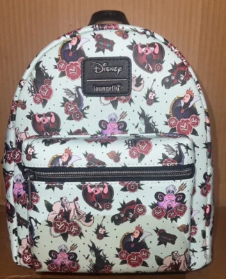 Loungefly Disney Villains Roses Thorns Tattoo Mini Backpack NEW