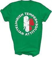 [Generic] Irish Temper Italian Attitude St Patrick's Day Italy Italia Flag Pride Unisex Shirt Gift Women Men