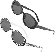 [ROMISBABA] Elegant Thin Oval Sunglasses Uv Protected Party Eyewear for Shopping and Travel
