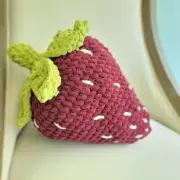 New Handmade Crochet Strawberry Plushie Pillow