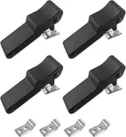 QWORK Rubber Draw Latch, 4 Pack Flexible Black Soft Front Storage Rack Latch with Concealed Keeper for Cooler, Cargo Box