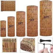 Bcofo Natural Reed Fencing Rolls,4FT X 16.4FT Balcony Reed Fence Bamboo Screen Fencing for Outdoor Backyard Patio， Privacy Screen Panels,Balcony Fencing Covering (Size : H0.61xL6m/H2xL20ft)