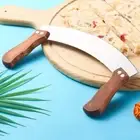 Stainless Steel Pizza Knife Curved Pie Cutter Household Nougat Cutter Bakery