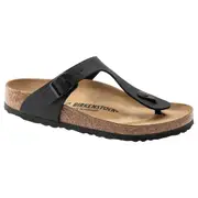Mens Birkenstock Gizeh Birko-Flor Black Slip On Sandals