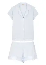 Eberjey Malou Lace-trimmed Stretch-jersey Pyjama set - Blue - L L
