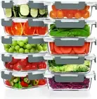 10-Pack 22oz Glass Meal Prep Containers - Airtight Glass Lunch Containers Set