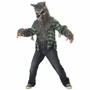 Howling At The Moon Wolfman Werewolf Grey Wolf Monster Horror Boys Costume