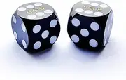 Bescon Professional Precision Dice Round Corner 5/8" (16mm) with Random Serial Number, Precision Cut Dice 16MM Solid Black, 2pcs Set