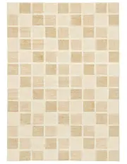 [Miss Amara] Caspia Checkered Washable Rug in Beige/Brown