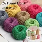 50M Natural DIY Jute Hemp Rope Twine String Ball Cord Shank Craft Wrap Decor
