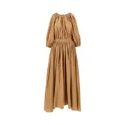 [PHILOSOPHY] PHILOSOPHY Poplin long dress with balloon sleeves Woman 42 42 Beige
