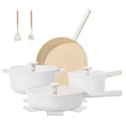 Ceramic Cookware Set, 13 Pcs Pots and Pans Set Nonstick with Rotation Removab...
